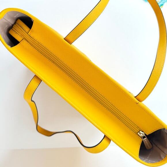 Michael Kors YELLOW Jet Set Tote Medium Travel MD TZ Jasmine Saffiano Leather - Picture 3 of 10